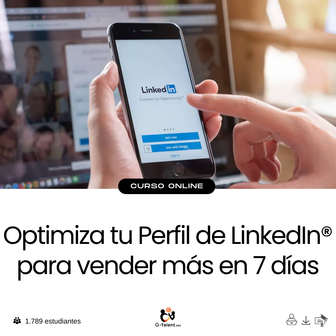 Optimiza tu Perfil de LinkedIn® para vender más en 7 días.