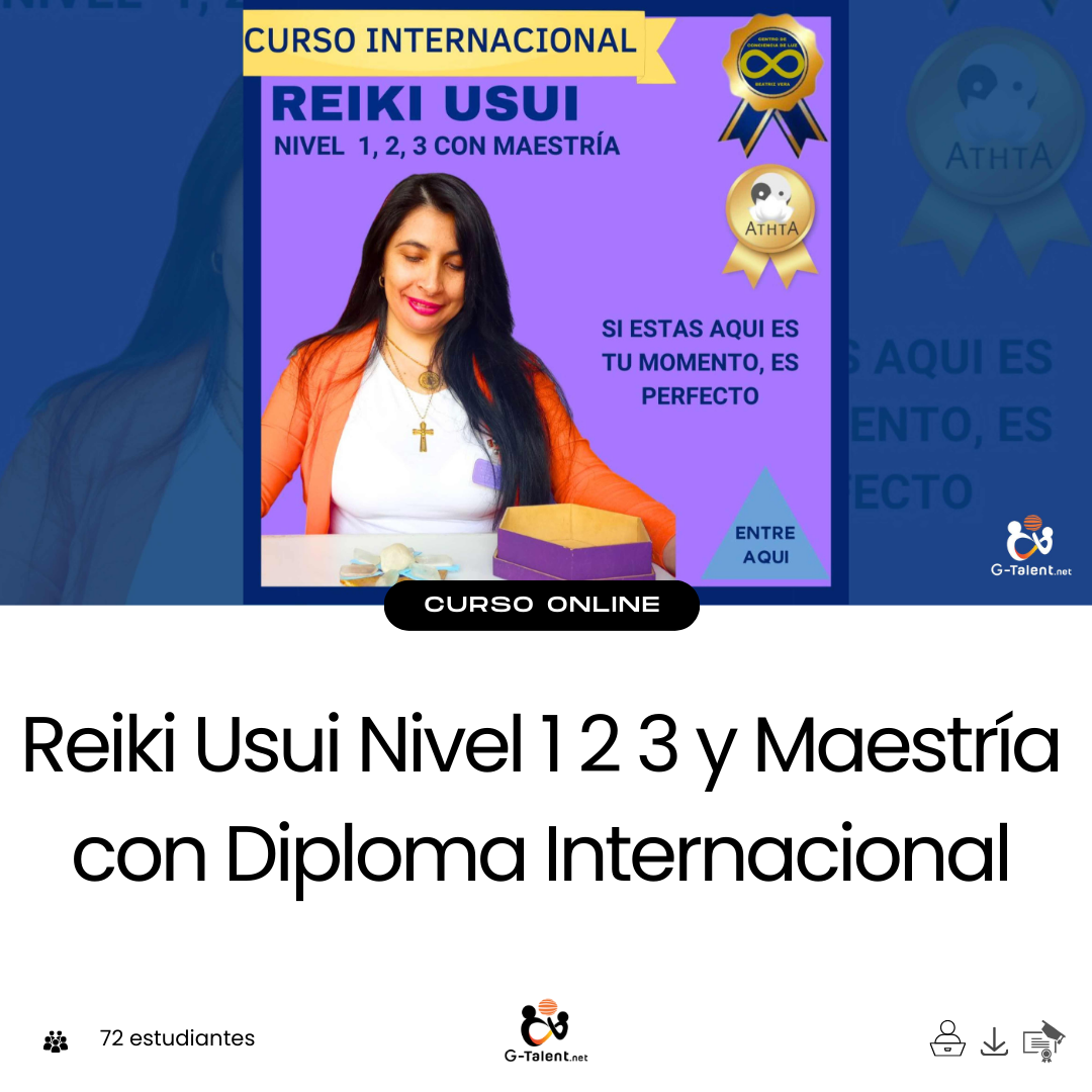 Reiki Usui Nivel 1 2 3 y Maestría con Diploma Internacional